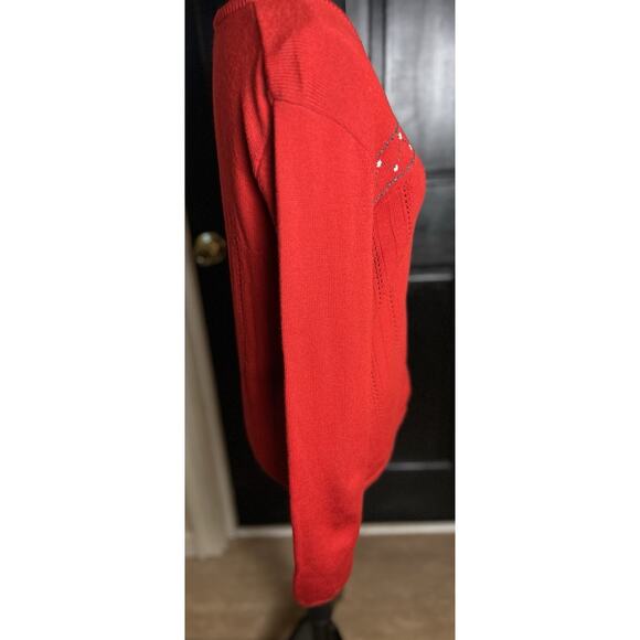 Pendleton Women Red Cardigan Sweater 100% Merino Wool Size S. Cozy holiday - Picture 4 of 7